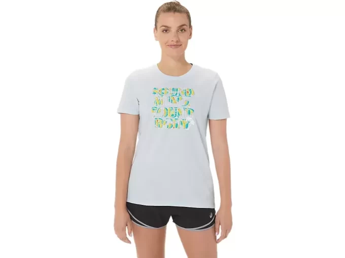 ASICS DAME HIBISCUS SLOGAN CREW ASICS DAME HIBISCUS SLOGAN CREW