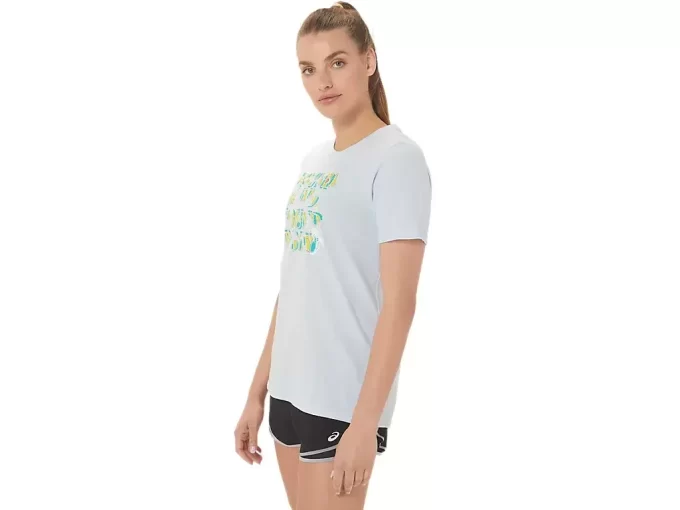 ASICS DAME HIBISCUS SLOGAN CREW ASICS DAME HIBISCUS SLOGAN CREW
