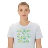 ASICS DAME HIBISCUS SLOGAN CREW ASICS DAME HIBISCUS SLOGAN CREW