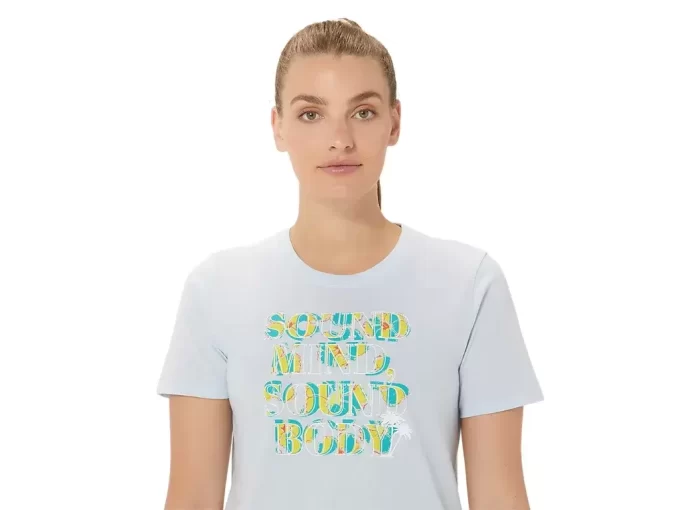 ASICS DAME HIBISCUS SLOGAN CREW ASICS DAME HIBISCUS SLOGAN CREW