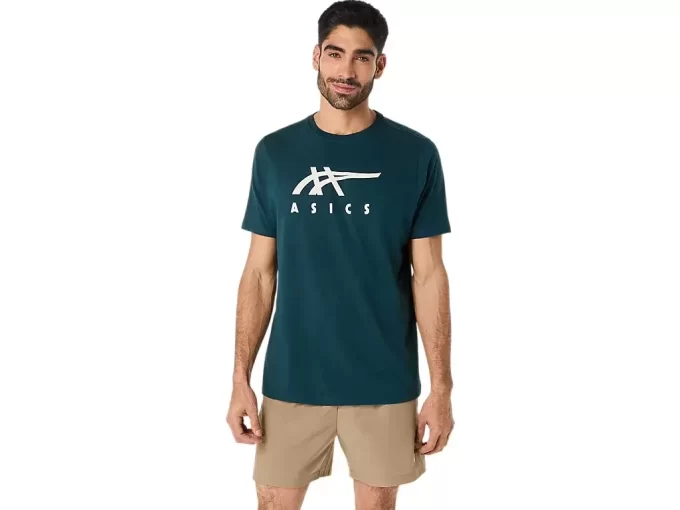 ASICS STRIBEDE KORTÆRMET T-SHIRT