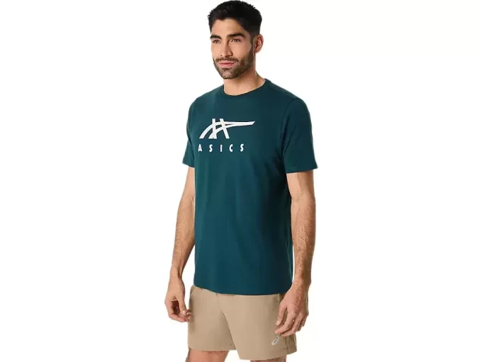 ASICS STRIBEDE KORTÆRMET T-SHIRT