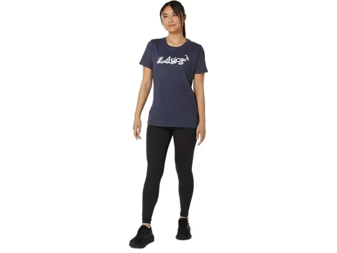 DAME ASICS BLOMSTER-SLOGAN KORTÆRMET T-SHIRT DAME ASICS BLOMSTER-SLOGAN KORTÆRMET T-SHIRT
