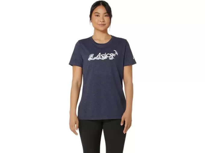 DAME ASICS BLOMSTER-SLOGAN KORTÆRMET T-SHIRT DAME ASICS BLOMSTER-SLOGAN KORTÆRMET T-SHIRT