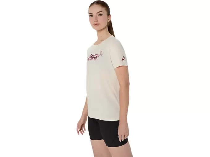 DAME ASICS BLOMSTER-SLOGAN KORTÆRMET T-SHIRT DAME ASICS BLOMSTER-SLOGAN KORTÆRMET T-SHIRT