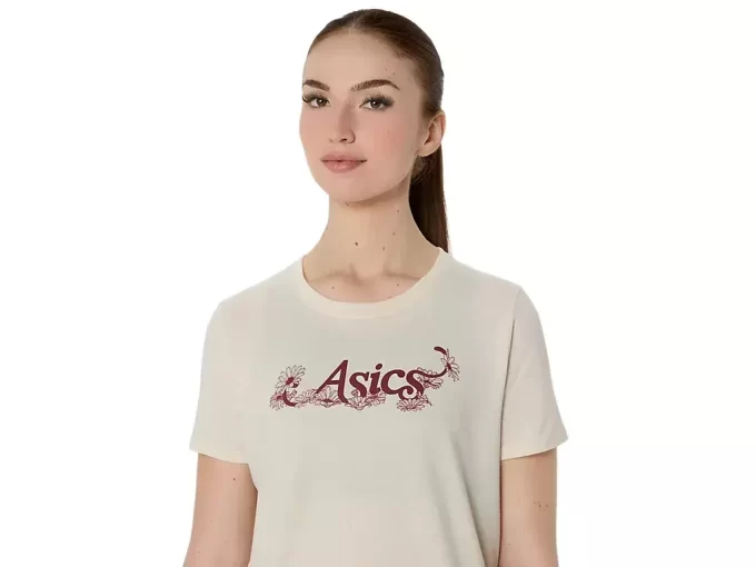 DAME ASICS BLOMSTER-SLOGAN KORTÆRMET T-SHIRT DAME ASICS BLOMSTER-SLOGAN KORTÆRMET T-SHIRT