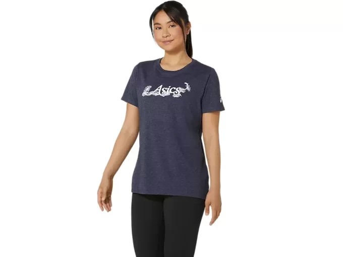 DAME ASICS BLOMSTER-SLOGAN KORTÆRMET T-SHIRT DAME ASICS BLOMSTER-SLOGAN KORTÆRMET T-SHIRT