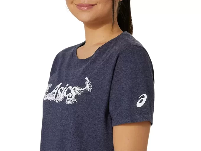 DAME ASICS BLOMSTER-SLOGAN KORTÆRMET T-SHIRT DAME ASICS BLOMSTER-SLOGAN KORTÆRMET T-SHIRT