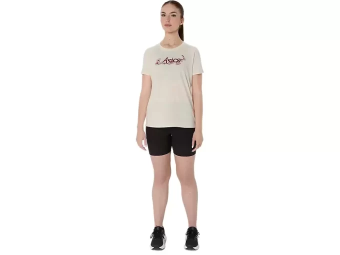 DAME ASICS BLOMSTER-SLOGAN KORTÆRMET T-SHIRT DAME ASICS BLOMSTER-SLOGAN KORTÆRMET T-SHIRT