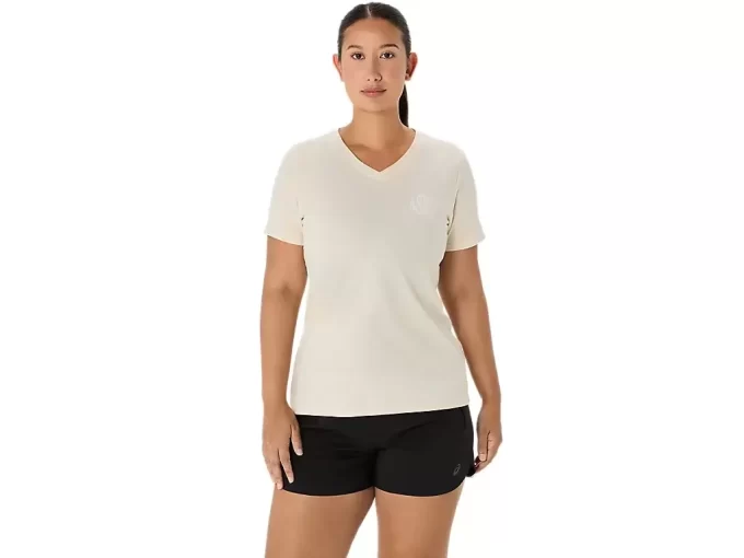 DAME ASICS NATURE V-HALS KORTÆRMET T-SHIRT DAME ASICS NATURE V-HALS KORTÆRMET T-SHIRT