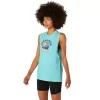 DAME ASICS SUN IN THE SKY SLOGAN MUSCLE T-SHIRT
