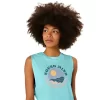 DAME ASICS SUN IN THE SKY SLOGAN MUSCLE T-SHIRT