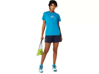 DAME-T-SHIRT MED GRAFISK BANETENNIS