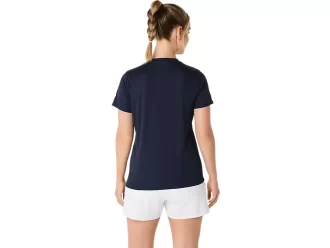 DAME-T-SHIRT MED GRAFISK BANETENNIS