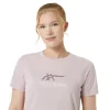 DAME-T-SHIRT MED GRAFISK BANETENNIS