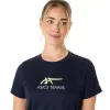 DAME-T-SHIRT MED GRAFISK BANETENNIS