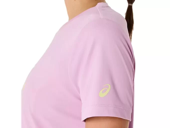 DAME-T-SHIRT MED GRAFISK BANETENNIS DAME-T-SHIRT MED GRAFISK BANETENNIS