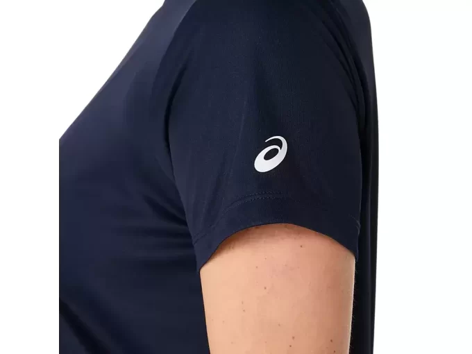 DAME-T-SHIRT MED GRAFISK BANETENNIS