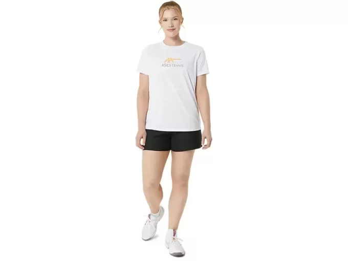 DAME-T-SHIRT MED GRAFISK BANETENNIS DAME-T-SHIRT MED GRAFISK BANETENNIS