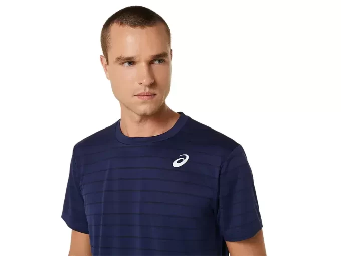 HERRE COURT STRIPE KORTÆRMET TOP HERRE COURT STRIPE KORTÆRMET TOP
