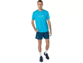 KLASSISK HERRE-T-SHIRT MED GRAFISK BLÅ