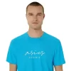 KLASSISK HERRE-T-SHIRT MED GRAFISK BLÅ KLASSISK HERRE-T-SHIRT MED GRAFISK BLÅ