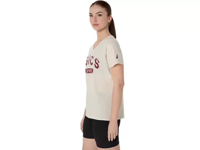 KORTE ÆRMER T-SHIRT MED V-HALS TIL DAMER, EST. 1977 KORTE ÆRMER T-SHIRT MED V-HALS TIL DAMER, EST. 1977